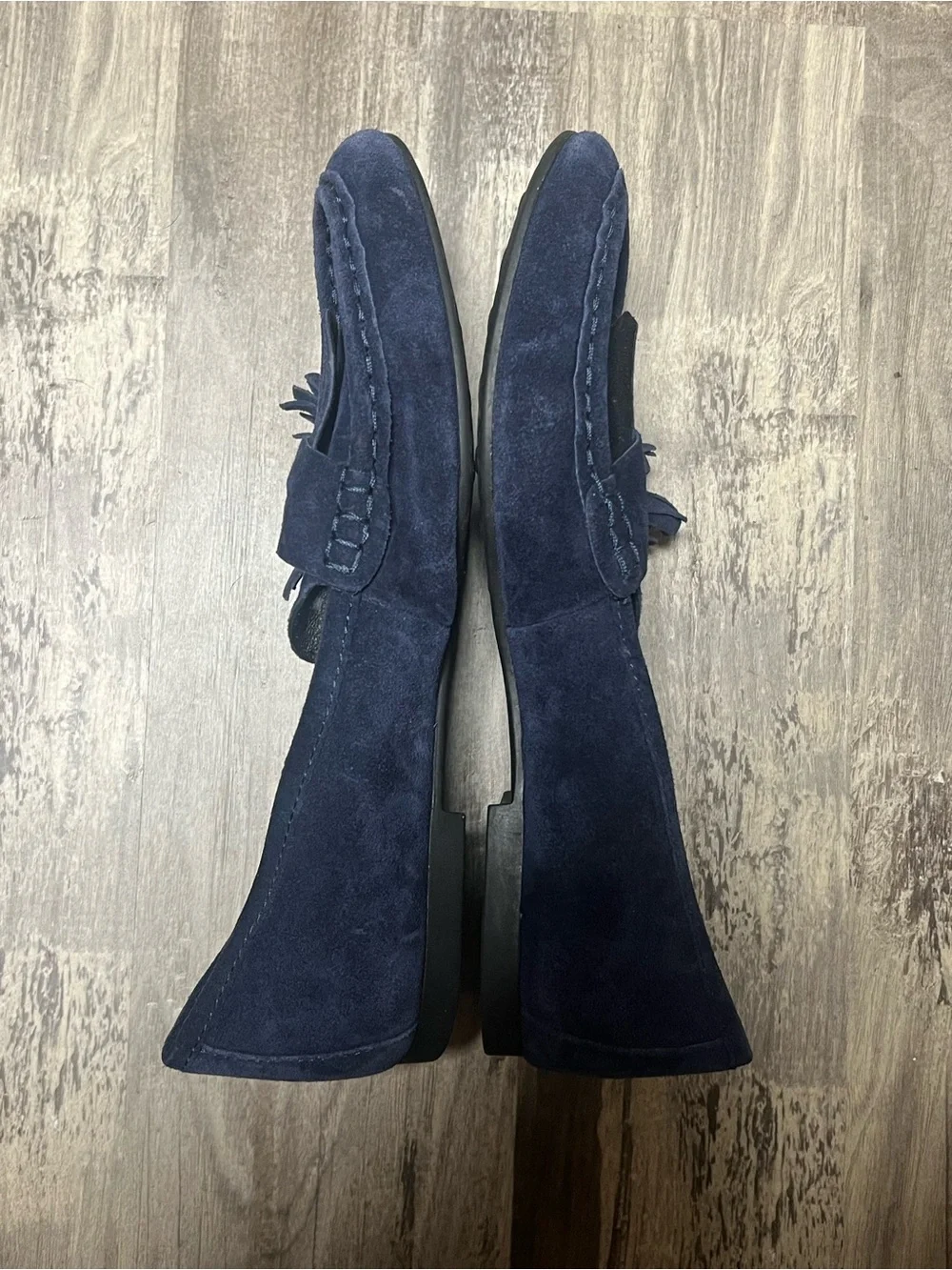 Born Navy Blue Suede Tassel Loafers Women’s Size 8M